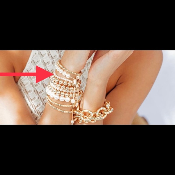 18K GOLD FILLED PEARL ADJUSTABLE BRACELET 3MM - Picture 3 of 3